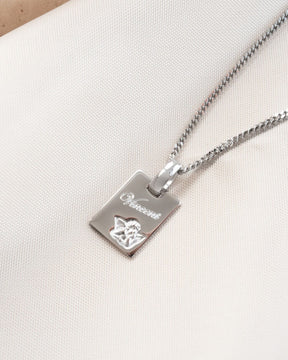Engraving plates pendant necklace guardian angel