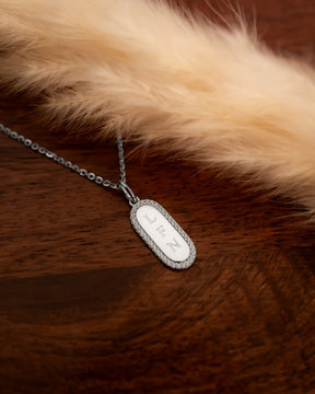 Engraving plates necklace pendant zirconia