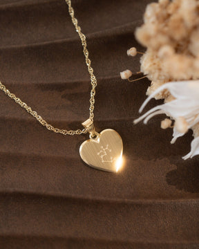 Heart necklace engraving plate pendant 12mm