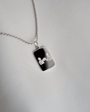 Image/graphic Uploud engraving plates necklace pendant square