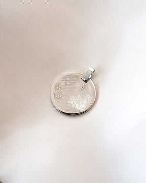Fingerprint engraving plates necklace pendant round polished