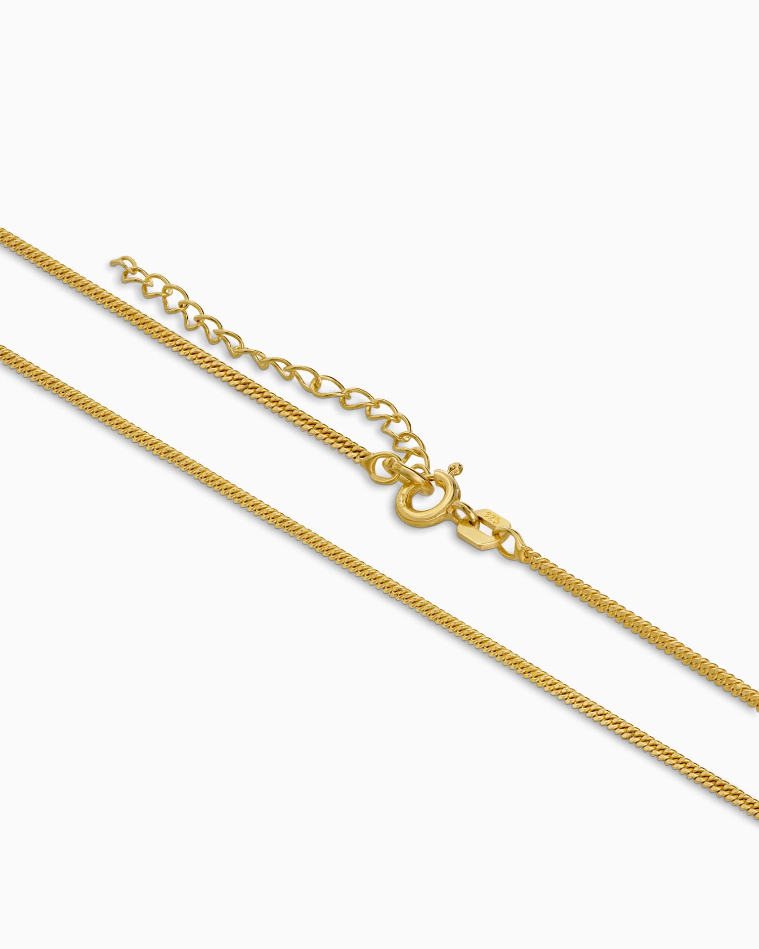 Curb chain 925 silver 18 carat gold-plated 1.40mm
