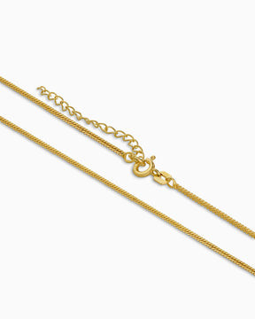 Curb chain 925 silver 18 carat gold-plated 1.40mm