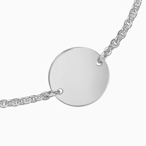 Round engraving bracelets for children/babies - 925 silver rhodium-plated