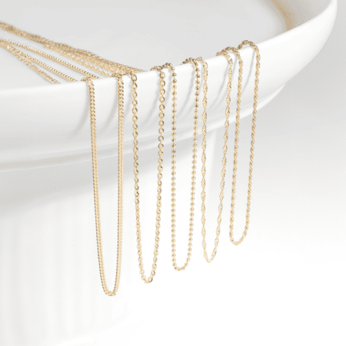 Ladies' strap chains 925 silver 18k gold-plated