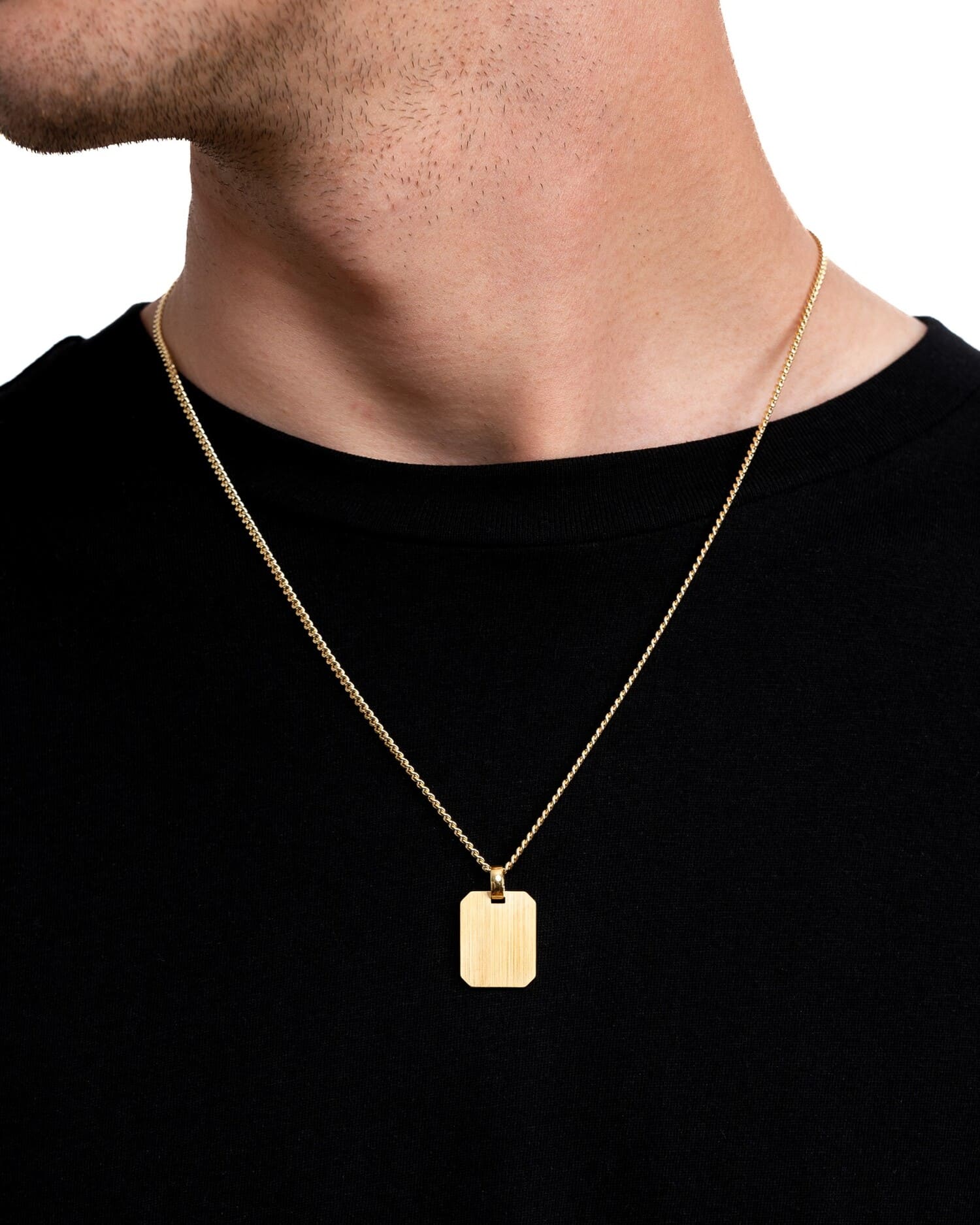 Empreinte de patte Plaques à graver Collier Pendentif Octogone