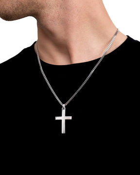 Collier Croix Plaque de gravure Pendentif Poli