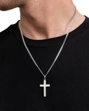 Collier Croix Plaque de gravure Pendentif Poli