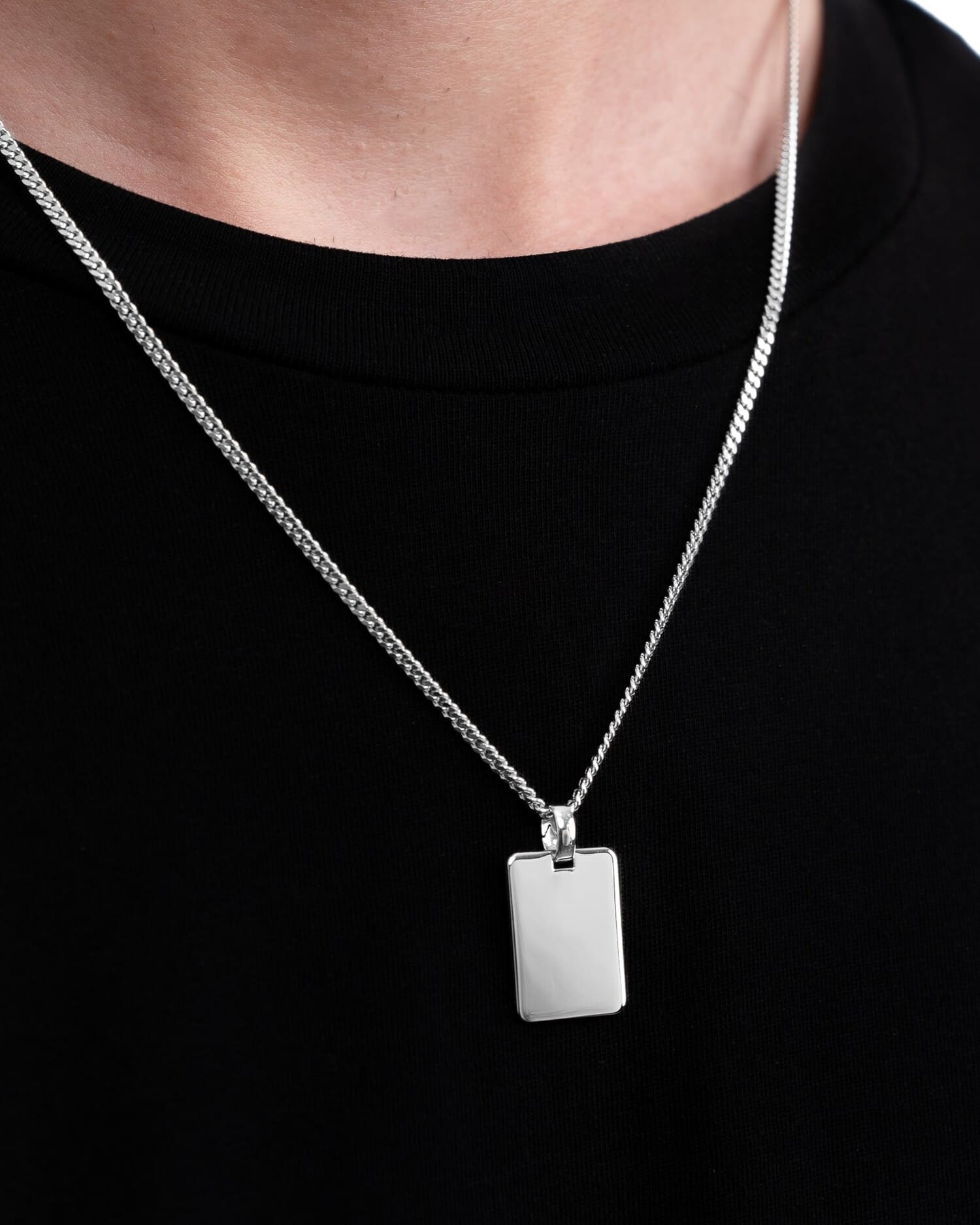 Empreinte de pied Plaques à graver Collier Pendentif Rectangle