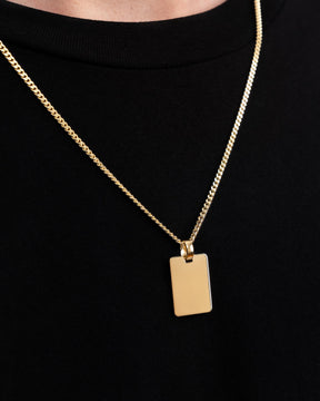 Plaques gravées Collier Pendentif Rectangle