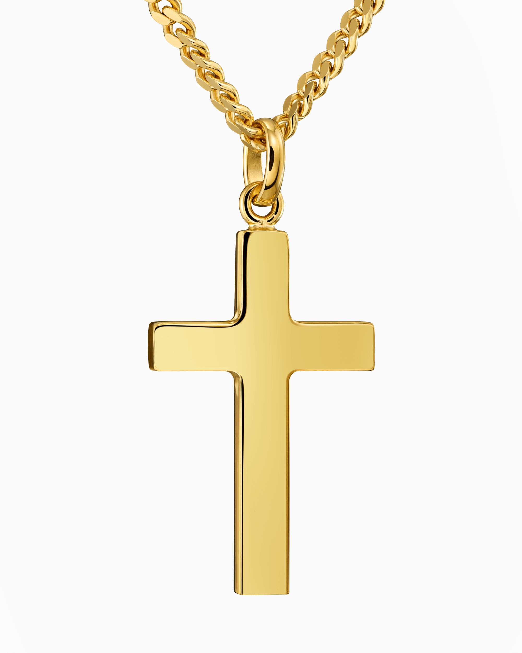 Collier Croix Plaque de gravure Pendentif Poli