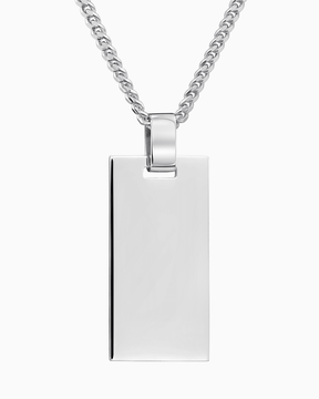 Plaques gravées Collier Pendentif Rectangle