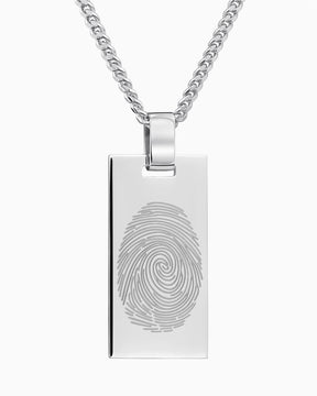 Empreintes digitales Plaques à graver Collier Pendentif Rectangle