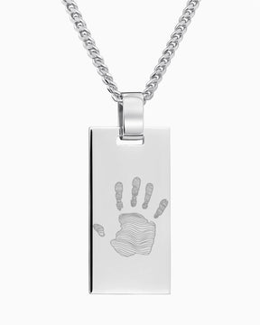 Empreinte de la main Plaques à graver Collier Pendentif Rectangle