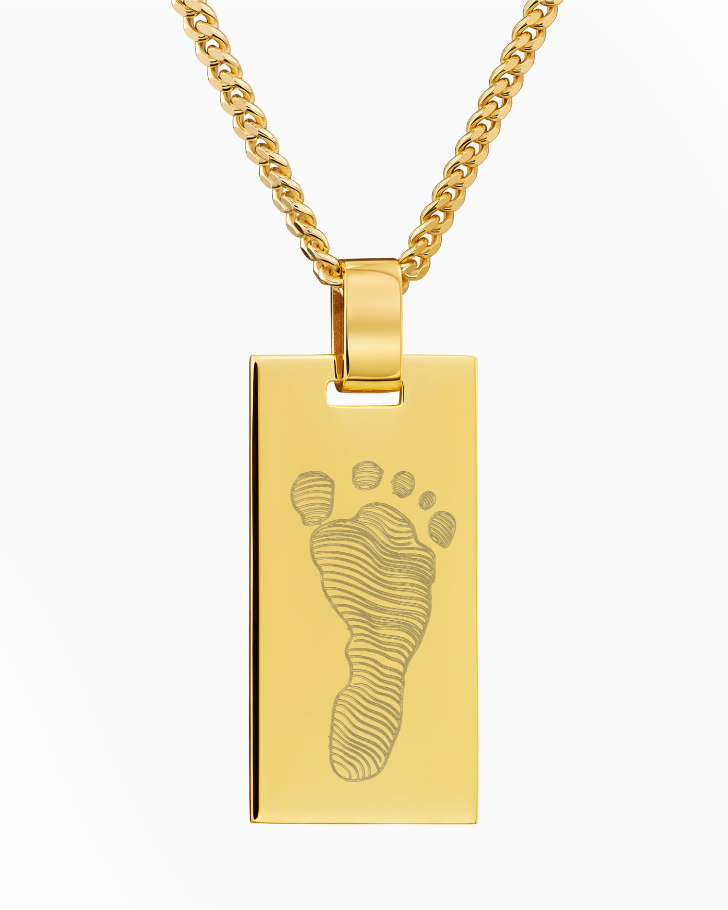 Empreinte de pied Plaques à graver Collier Pendentif Rectangle