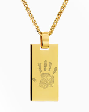 Empreinte de la main Plaques à graver Collier Pendentif Rectangle