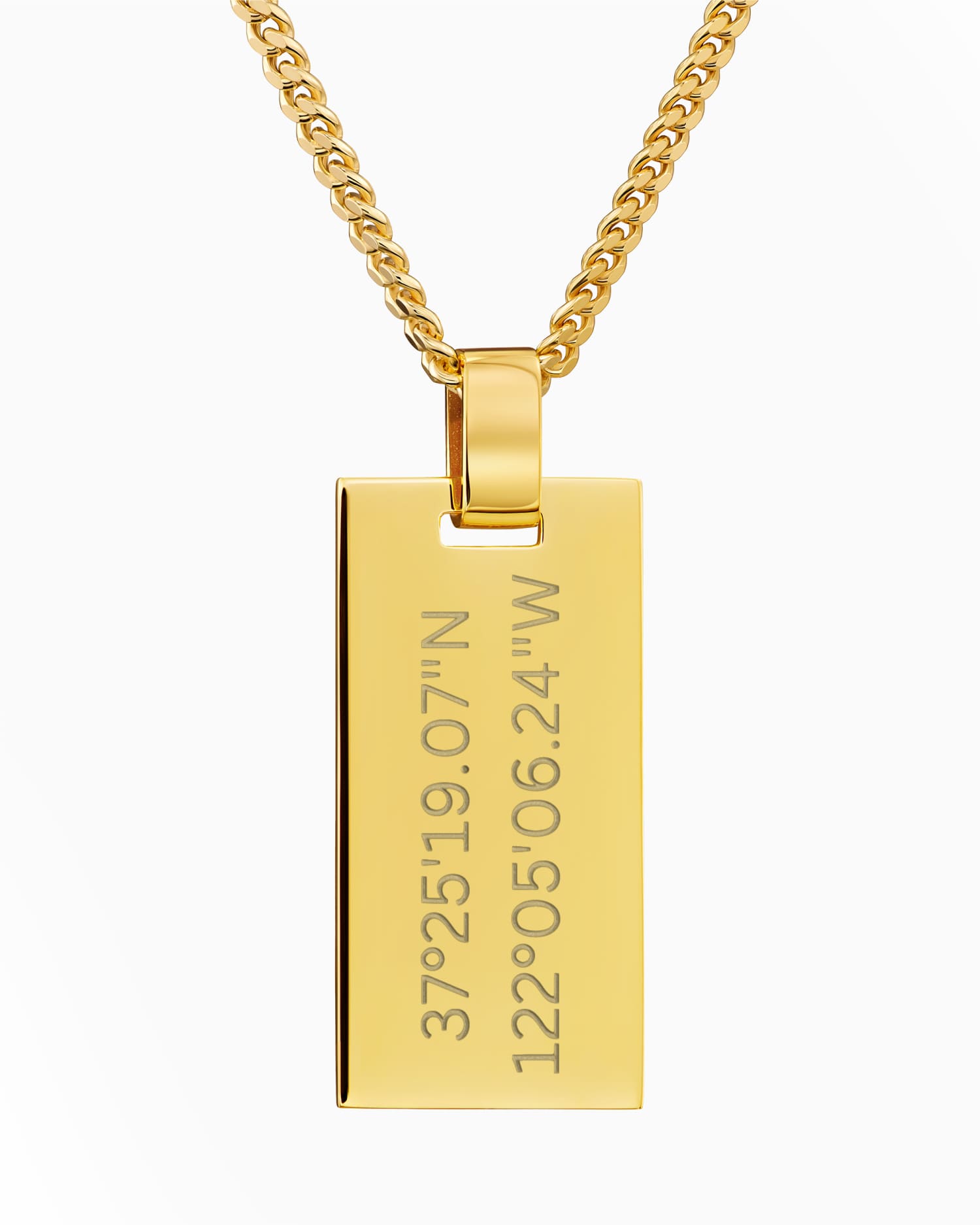 Coordonnées Plaques à graver Collier Pendentif Rectangle