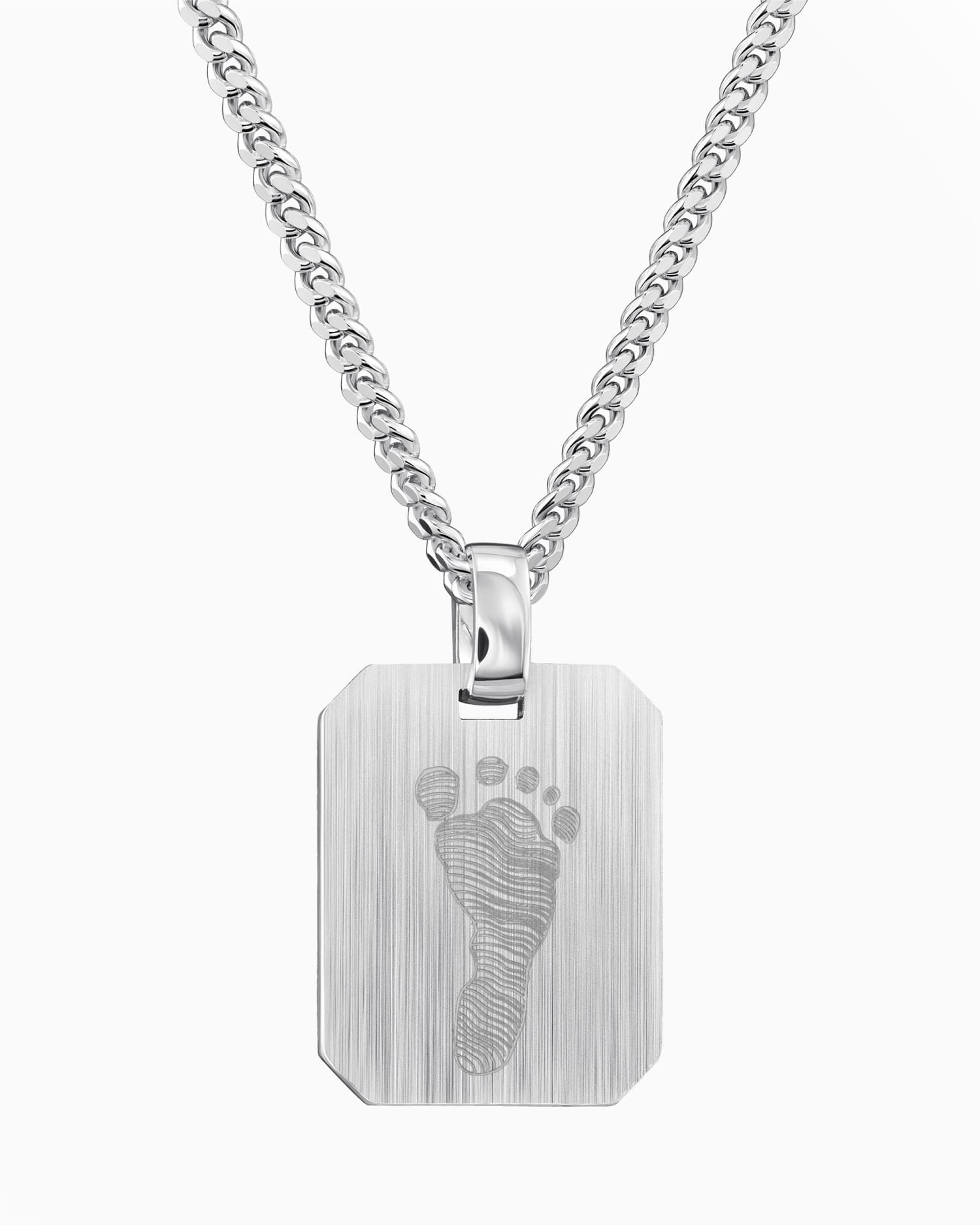 Empreinte de pied Plaques à graver Collier Pendentif Octogone