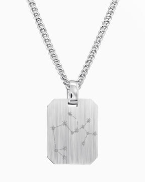 Signe du zodiaque Plaques gravées Collier Pendentif Octogone