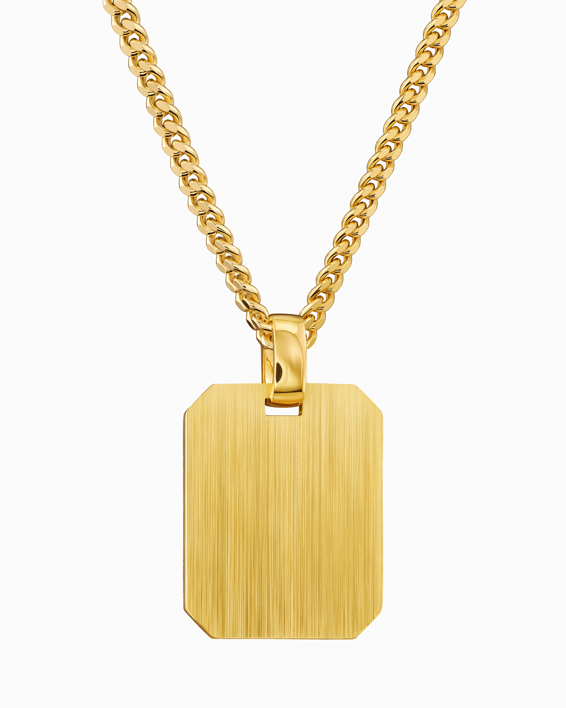 Plaques gravées Collier Pendentif Octogone