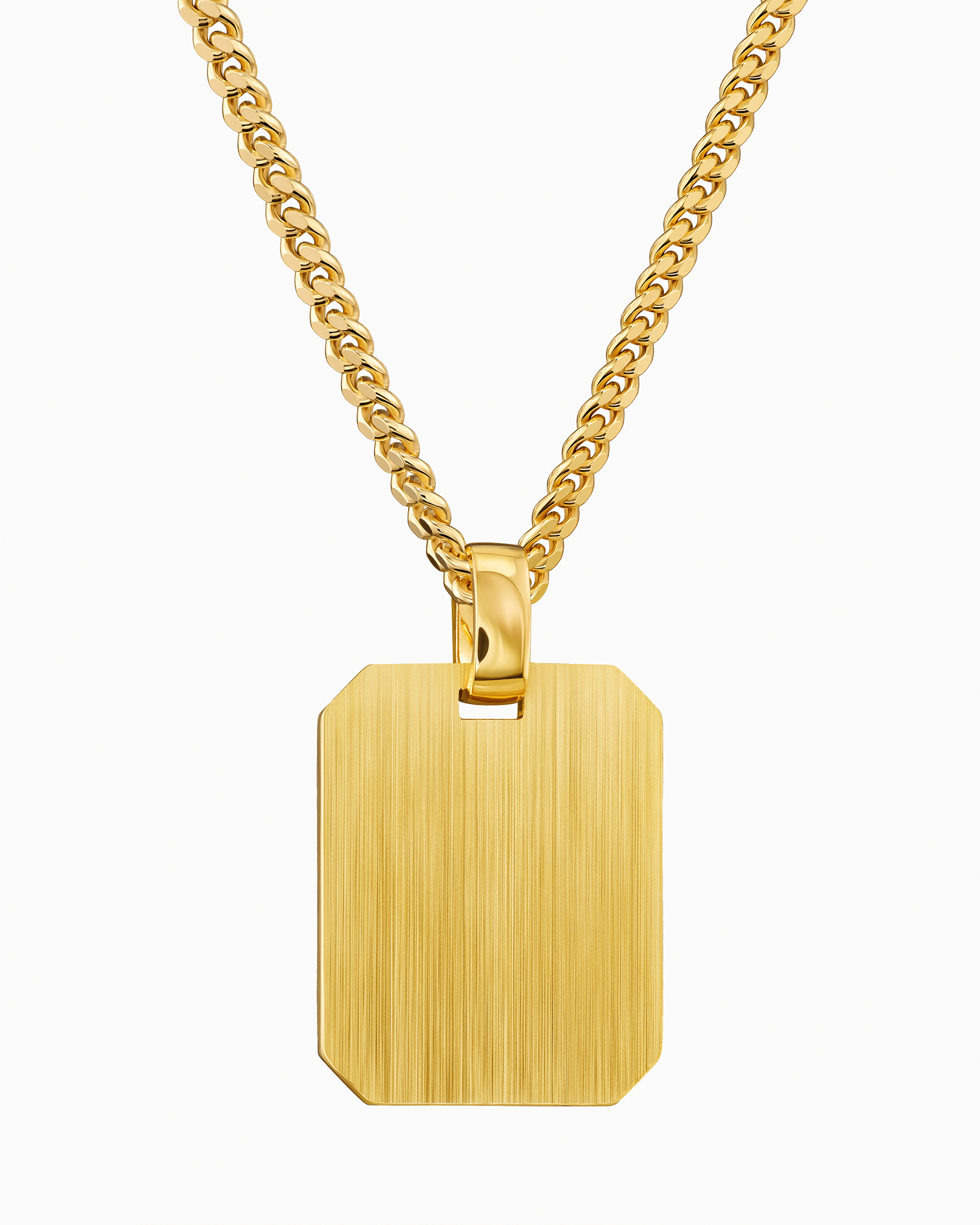 Plaques gravées Collier Pendentif Octogone