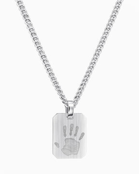 Empreinte de la main Plaques à graver Collier Pendentif Octogone