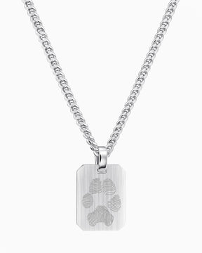 Empreinte de patte Plaques à graver Collier Pendentif Octogone