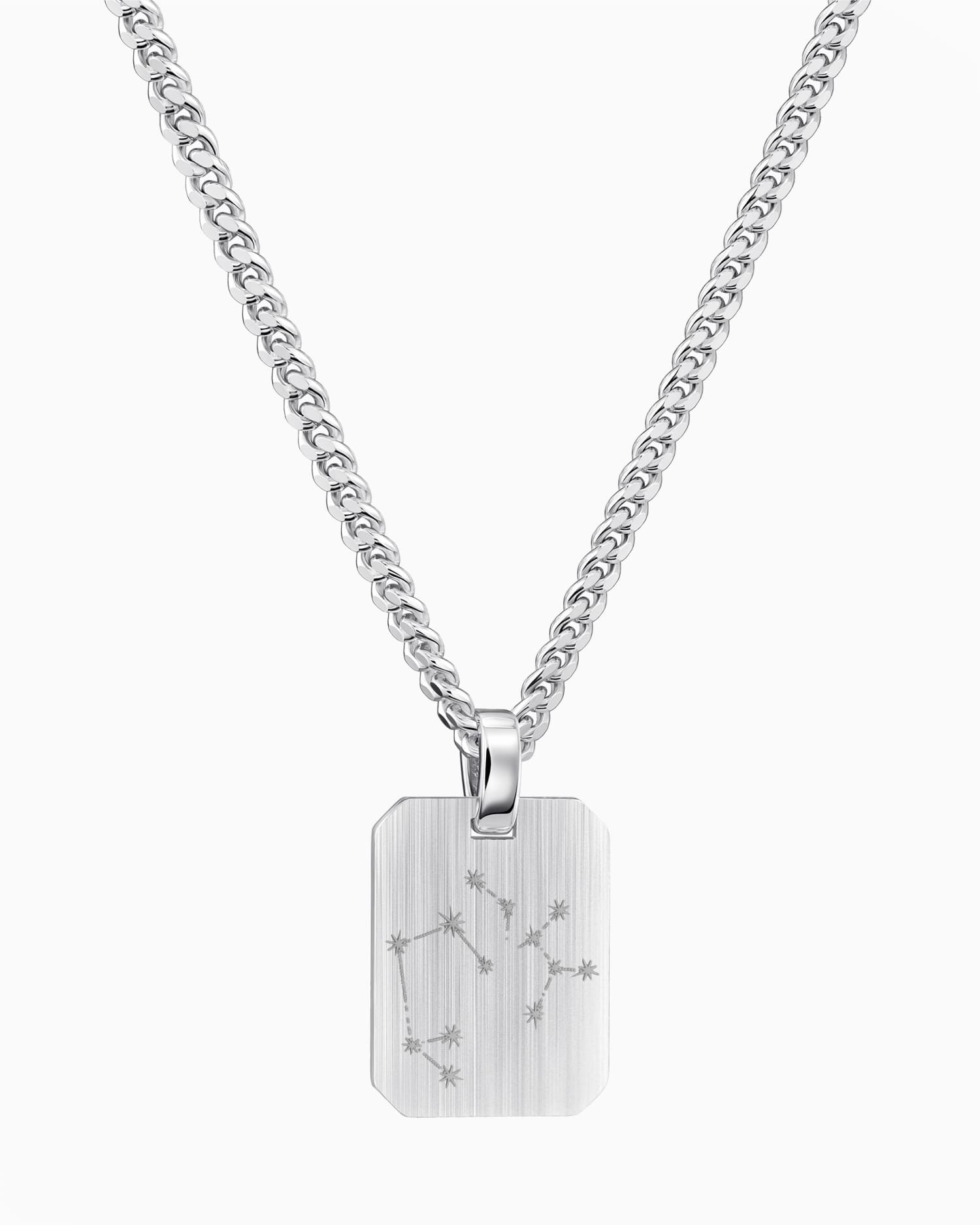 Signe du zodiaque Plaques gravées Collier Pendentif Octogone