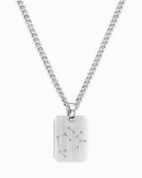 Signe du zodiaque Plaques gravées Collier Pendentif Octogone