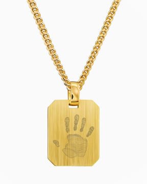 Empreinte de la main Plaques à graver Collier Pendentif Octogone