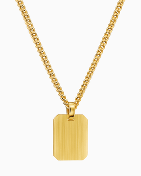 Plaques gravées Collier Pendentif Octogone