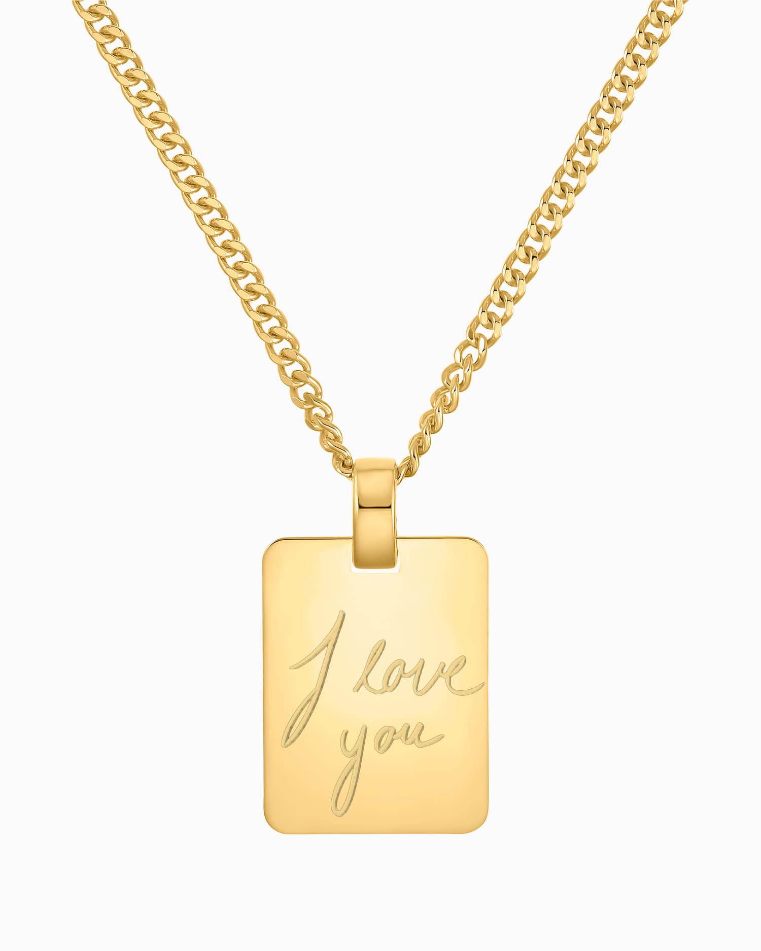 Handwriting Upload Plaques à graver Collier Pendentif Rectangle