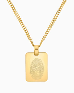 Empreintes digitales Plaques à graver Collier Pendentif Rectangle