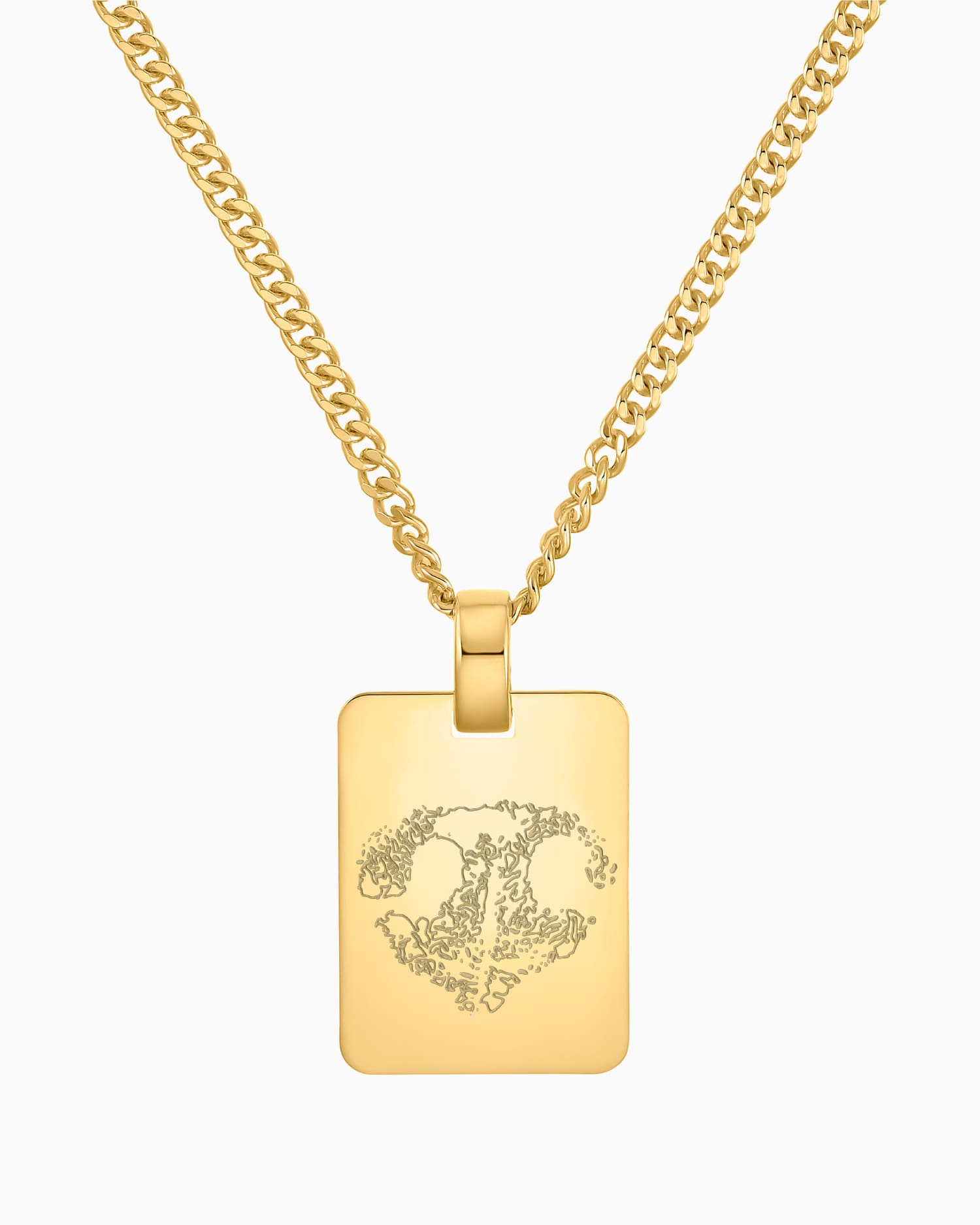 Empreinte nasale Plaques à graver Collier Pendentif Rectangle