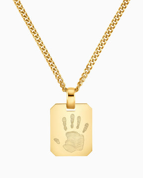 Empreinte de la main Plaques à graver Collier Pendentif Octogone