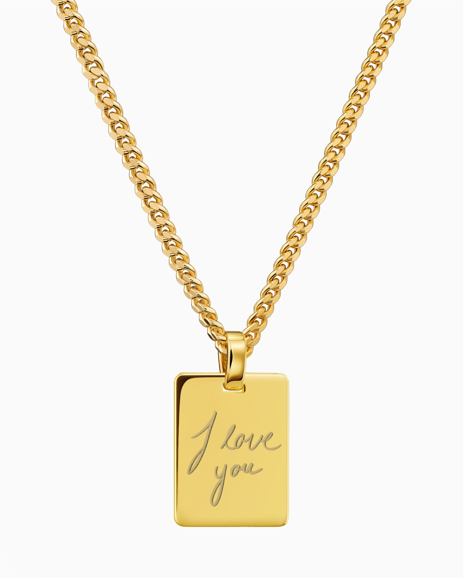 Handwriting Upload Plaques à graver Collier Pendentif Rectangle