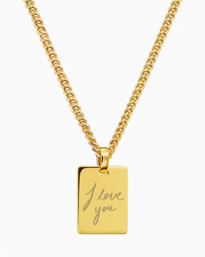 Handwriting Upload Plaques à graver Collier Pendentif Rectangle