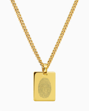 Empreintes digitales Plaques à graver Collier Pendentif Rectangle