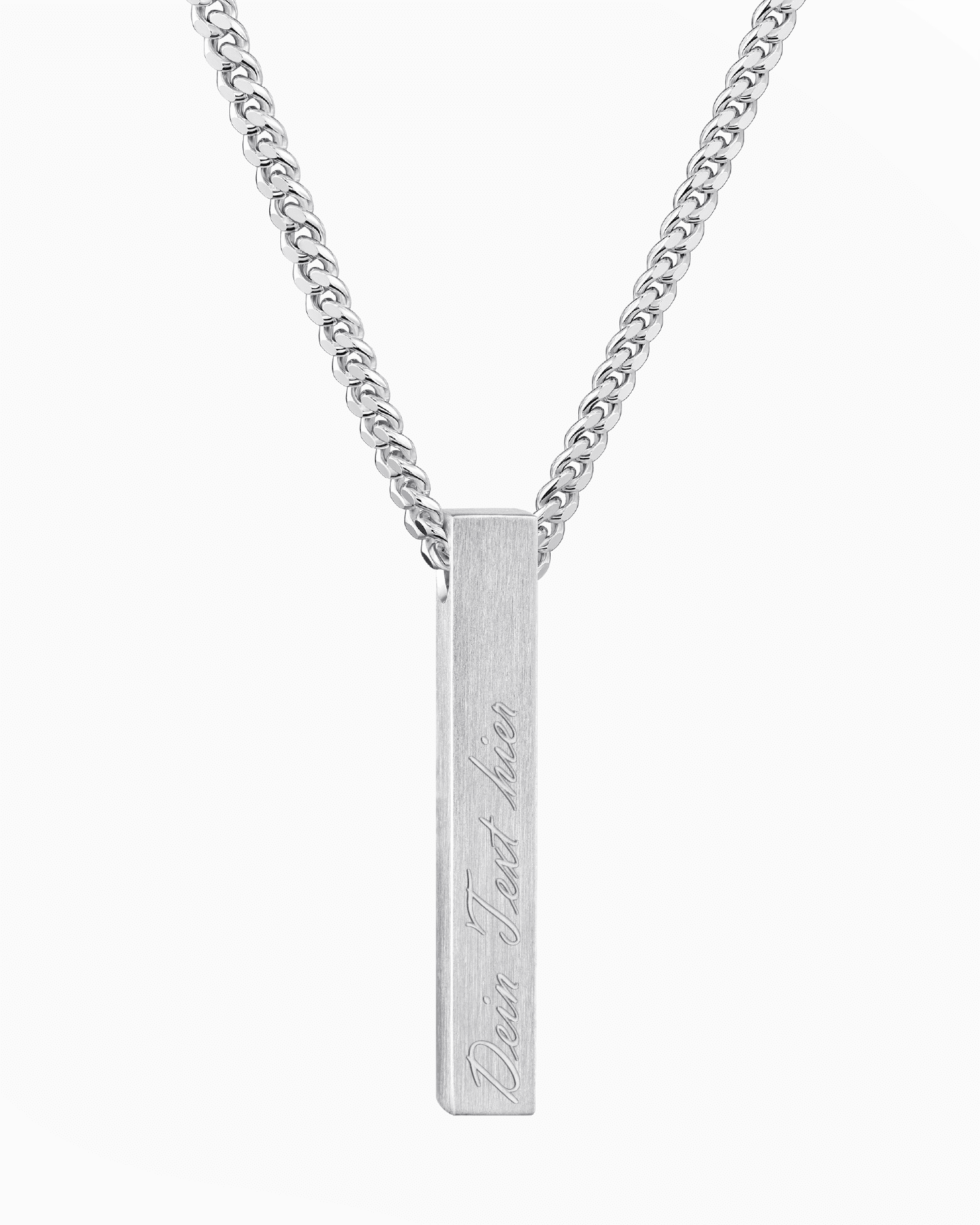 Collier Bar Pendentif plaque à graver