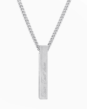 Collier Bar Pendentif plaque à graver