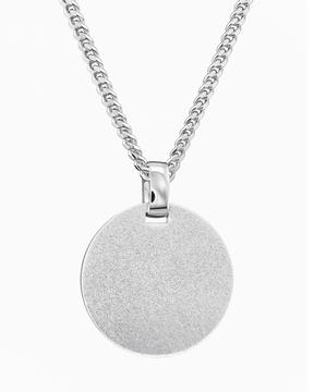Initiales Plaques gravées Collier Pendentif Rond Poli