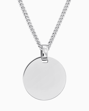 Plaques gravées Collier Pendentif Rond Poli