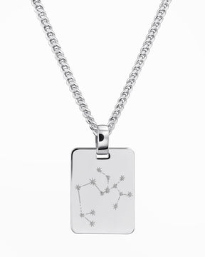 Signe du zodiaque Plaques gravées Collier Pendentif Rectangle
