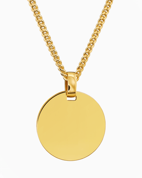 Plaques gravées Collier Pendentif Rond Poli