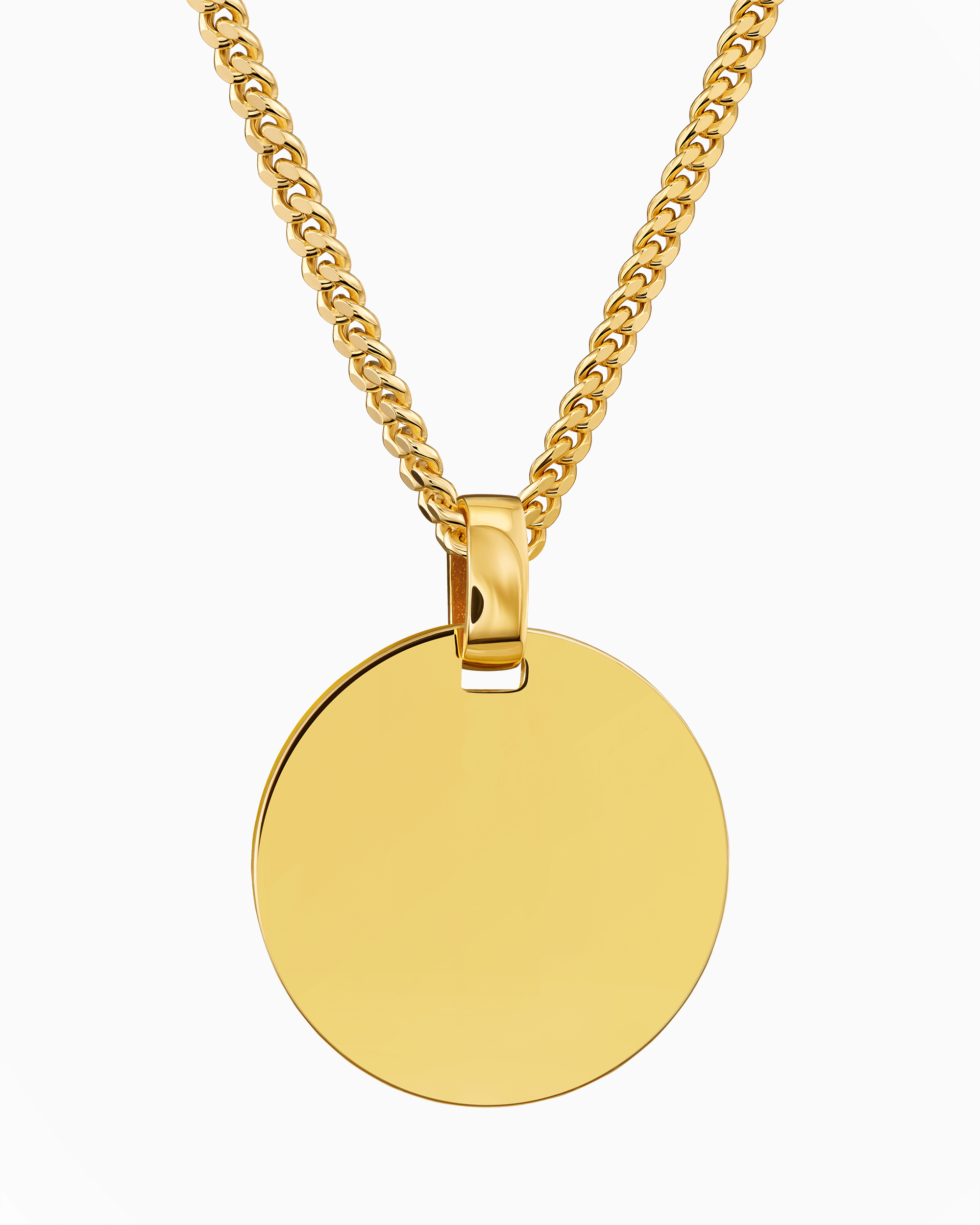 Plaques gravées Collier Pendentif Rond Poli