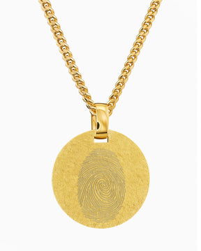 Empreinte digitale Plaques à graver Collier Pendentif Rond Glacé