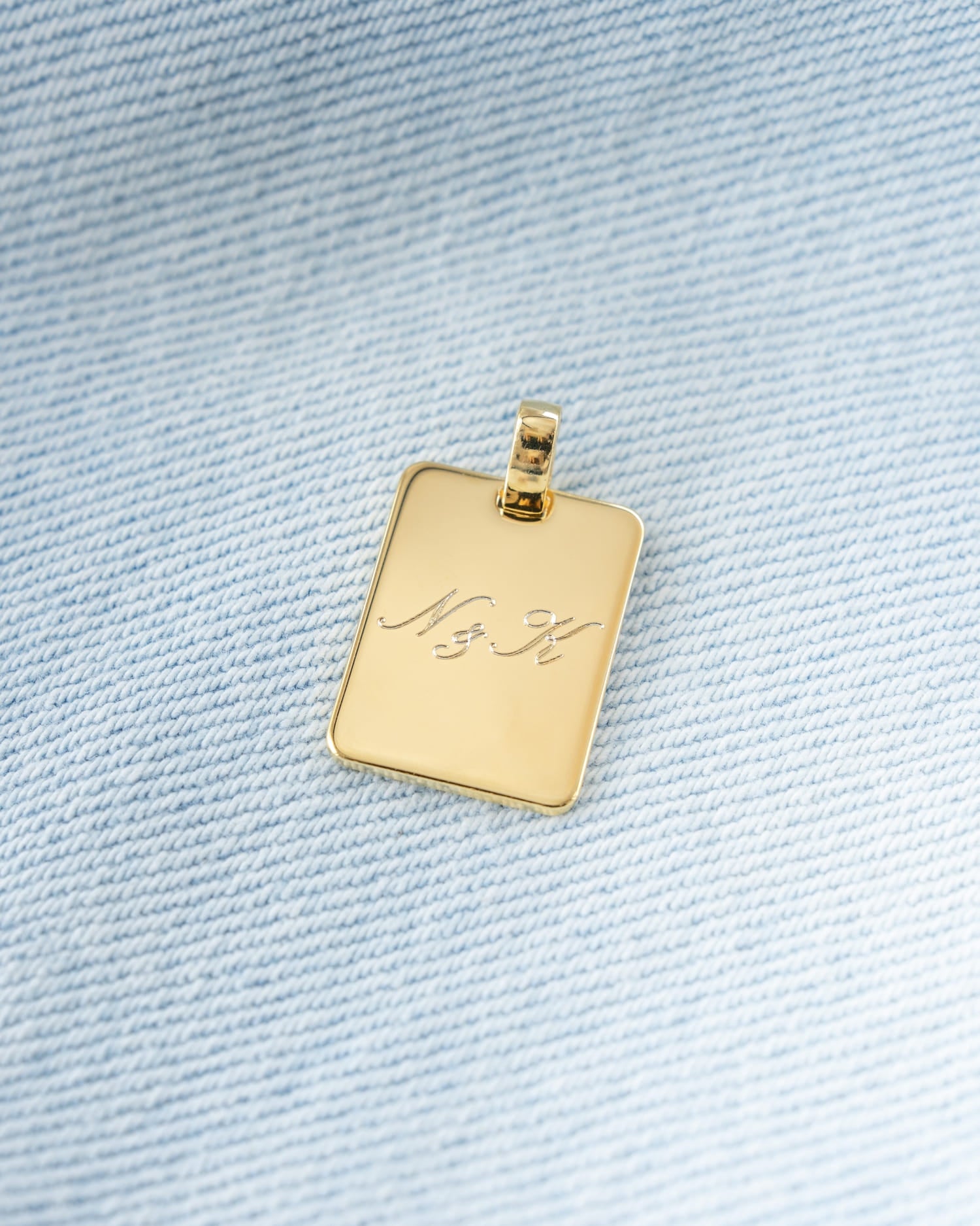 Plaques gravées Collier Pendentif Rectangle