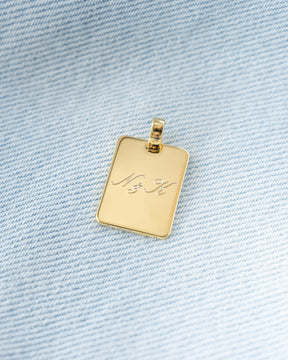 Plaques gravées Collier Pendentif Rectangle