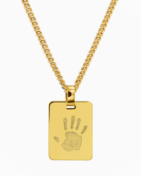 Empreinte de la main Plaques à graver Collier Pendentif Rectangle