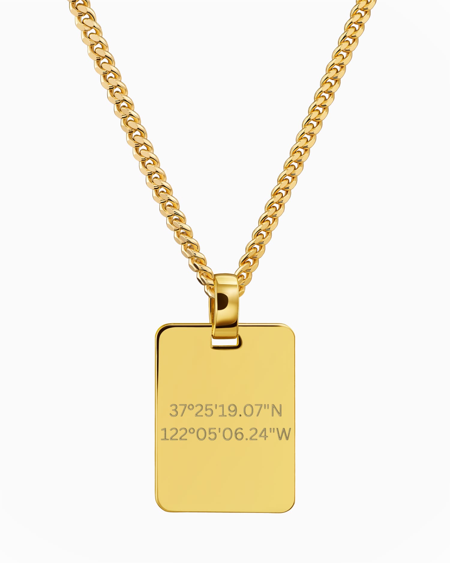 Coordonnées Plaques à graver Collier Pendentif Rectangle